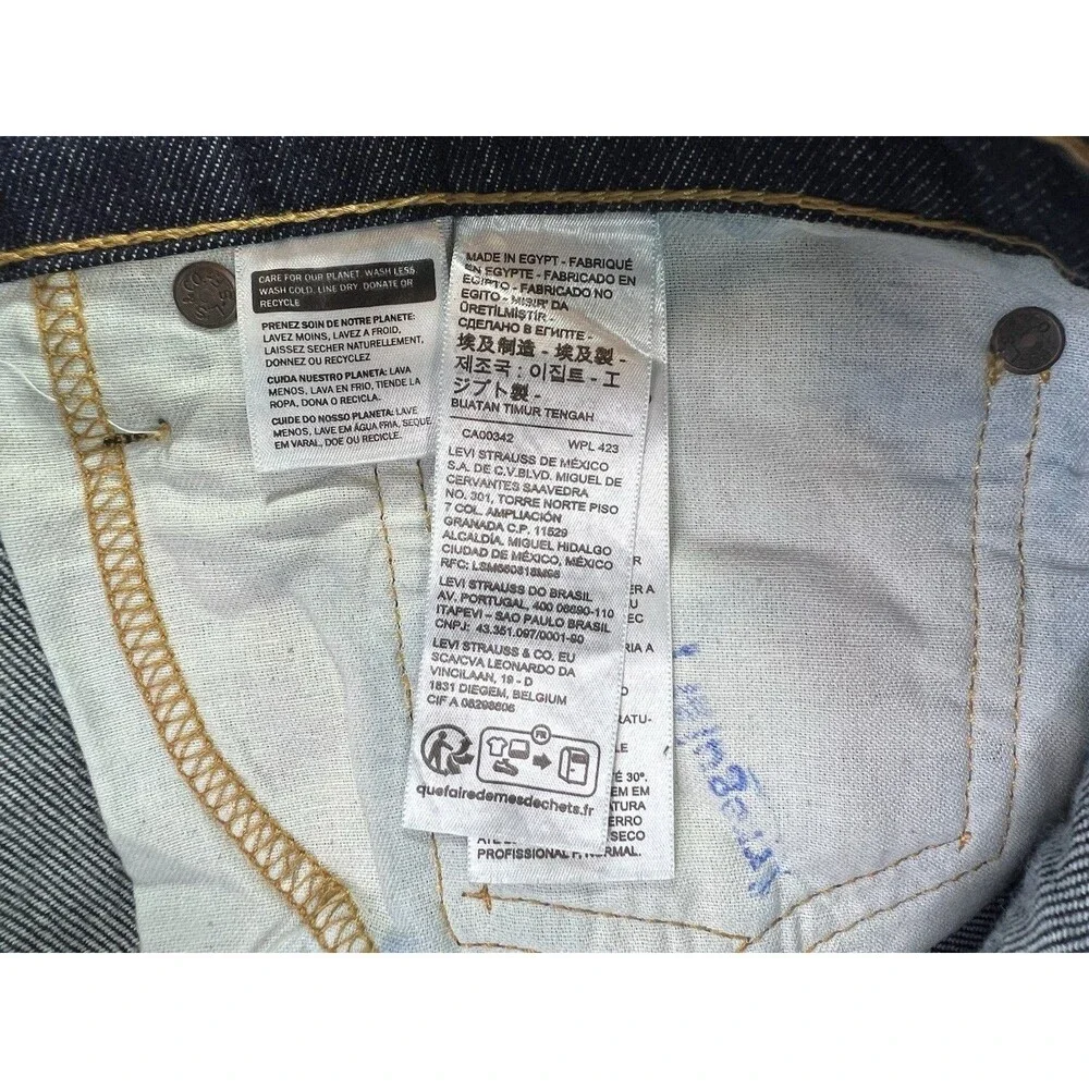 Levis 512 Slim Taper Flex Eco Stretch Denim Dark Blue Mens Size 36x34 New